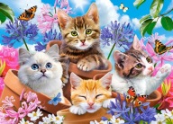 PUZZLE 120 PUZZZLE PRE DETI ZVIERATÁ MAČKY KVETY SÚPRAVY MOTÝĽOV 6+ KOLEČKO