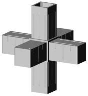Plastová spojka 30x30x2, 3D6 V30 X2