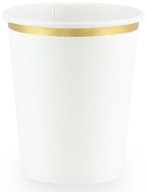Biele papierové poháre Złoty Brzeg Birthday Communion Krst 260ml 6 ks.