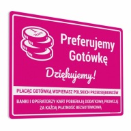 Preferujeme Hotovosť - nálepka 15x20, rôzne farby