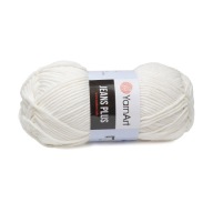 100g bavlnená akrylová priadza Jeans Plus 01 biela