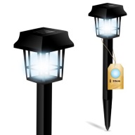 Solárny stĺp malý čierny lampáš studené svetlo 6500K ASTRUM LUMILED