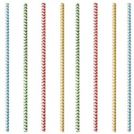 Farebné pruhované papierové slamky, 6mm, 25 ks
