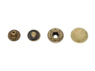 Stláčacie gombíky ALFA, kovové patentky, 15 mm S. Gold, 10 sád