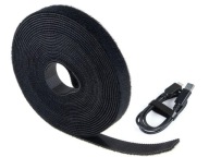 ORGANIZÁTOR NA KÁBLE VELCRO PÁSKA VELCRO PÁSKA 10 MM x 5 METROV ČIERNA