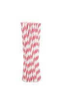 Papierové slamky ružové pruhy 195x8mm 100 ks