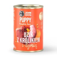 John Dog krmivo pre šteniatka diviak králik tekvica 400g