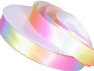 TIEŇOVANÁ SATÉNOVÁ STUHA 25mm DÚHA - 01