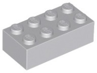 LEGO 3001 Tehlová tehla 2x4 svetlosivá 10 dielikov