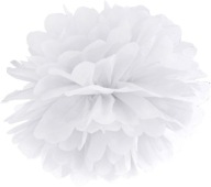 Bambuľka z hodvábneho papiera 35 cm biela ozdoba na brmbolce