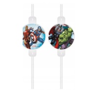 Papierové narodeninové slamky Mighty Avengers - 4 ks