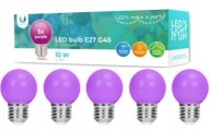 LED ŽIAROVKA E27 2W G45 FIALOVÁ na girlandy, 5 ks