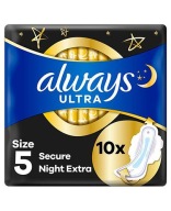 Always Ultra Secure Night Extra Night vložky s krídelkami 10 ks.