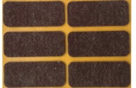 PLSTENÉ PODLOŽKY na stoličky, nábytok, stoly, HNEDÉ, samolepiace, 25 mm x 60 mm