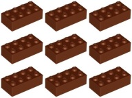 LEGO 3001 BRICK 2x4 hnedá NOVINKA (20g) 9 ks.
