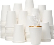 JEDNORÁZOVÉ PAPIEROVÉ ŠÁLKY NA KÁVU 250ml, BIELE, EKOLOGICKÉ, NETEKAJÚ