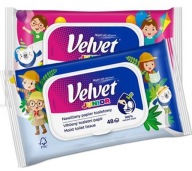 VELVET JUNIOR toaletný papier vlhčený 48 ks