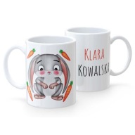Hrnček Darček do škôlky pre školáka Meno ZAJAČIKA Biely