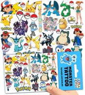 UMÝVAJÚCE DOČASNÉ TETOVANIE PRE DETI DETSKÉ POKEMONY ORIGINÁLNE DIZAJNY