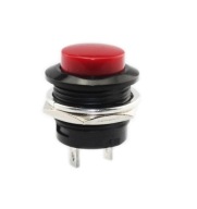 Monostabilné spínacie tlačidlo 3A 250V okrúhle chvíľkové červené 13mm