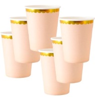 NUDE karamelové BÉŽOVÉ ZLATÉ BOHO papierové poháriky 220ml