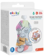 AKUKU Vrecúška, OPÄTOVNE POUŽITEĽNÉ TUBY NA JEDLO, 5 KS