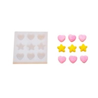 Silikónová forma na sviečky vosk mydlo živicová omietka MINI HEARTS STARS 3D