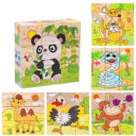 VZDELÁVACIE DREVENÉ BLOKY SAFARI PUZZZZ
