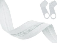 Zips páska 5mm Špirálový zips BIELY 10m + 20 zipsov