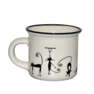 PORCELÁNOVÝ HRNČEK S MAČKAMI MAČKA 75ml
