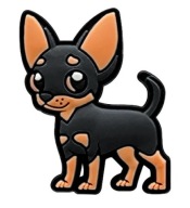 ODZNAKOVÝ ŠTÍTOK DO OBUV CROCS CROCS ORNAMENT DOG DOG PINSCHER CHIWAWA