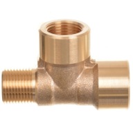 T-kus rozdeľovača vody, závit 3/8 M-F-F, mosadz