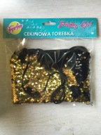 Zlato-čierna flitrová taška