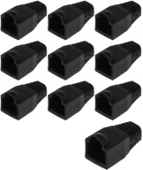 Gumový kryt pre zástrčku RJ45, 10 kusov, čierny