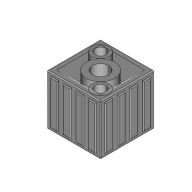 Kocka spojka pre profily 20x20x1,5 mm, typ H, šedá