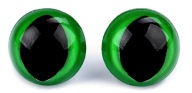 Oči pre hračky maskota 14 mm zelené - 1 pár