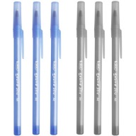 6 ks x BIC Round Stic Classic pero 1,0 mm: 3x modré a 3x čierne
