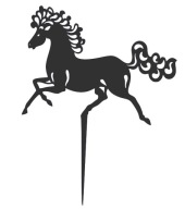 Bežecký kôň Mare Topper Horse Decor Čierne plexisklo 10cm