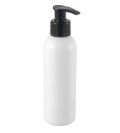 Fľaša s pumpičkou 150ml, HDPE, 24/410, Biela/čierna