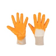 RUKAVICE S NITRILOVÝM POVRCHOM veľkosť 9 S ORANŽOVÝM REBROM