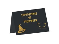 Halloweenske pozvánky Čarodejnica a mačka 6 ks