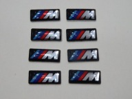 2x Nálepky s logom Emblémy na ráfiky volantov BMW MPOWER 17x9 mm strieborné