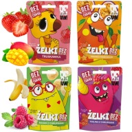 Sada želé BEZ CUKRU Mix príchutí vegánsky snack pre deti Purella 4x