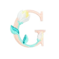 Opätovne použiteľné NÁLEPKY Letter G Vyšívané kvety DIY