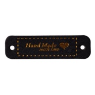 Etiketa z ekokože HANDMADE LOVE, čierna 1167