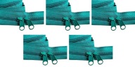 Špirálová páska na zips 5 mm, zips MARINE, 5 metrov + 10 zipsov