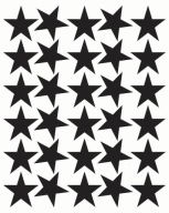 STARS Nálepky Hviezdy 5cm 30ks MATNÁ ČIERNA