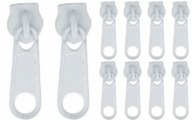 Jazdce zipsov pre pásku na zips BIELA ​​3mm - 10 ks
