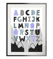 Grafický plagát pre deti A3 abeceda s vrchnými písmenami