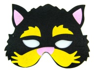 Plstená MASKA pre deti CAT black outfit MAČIATKA